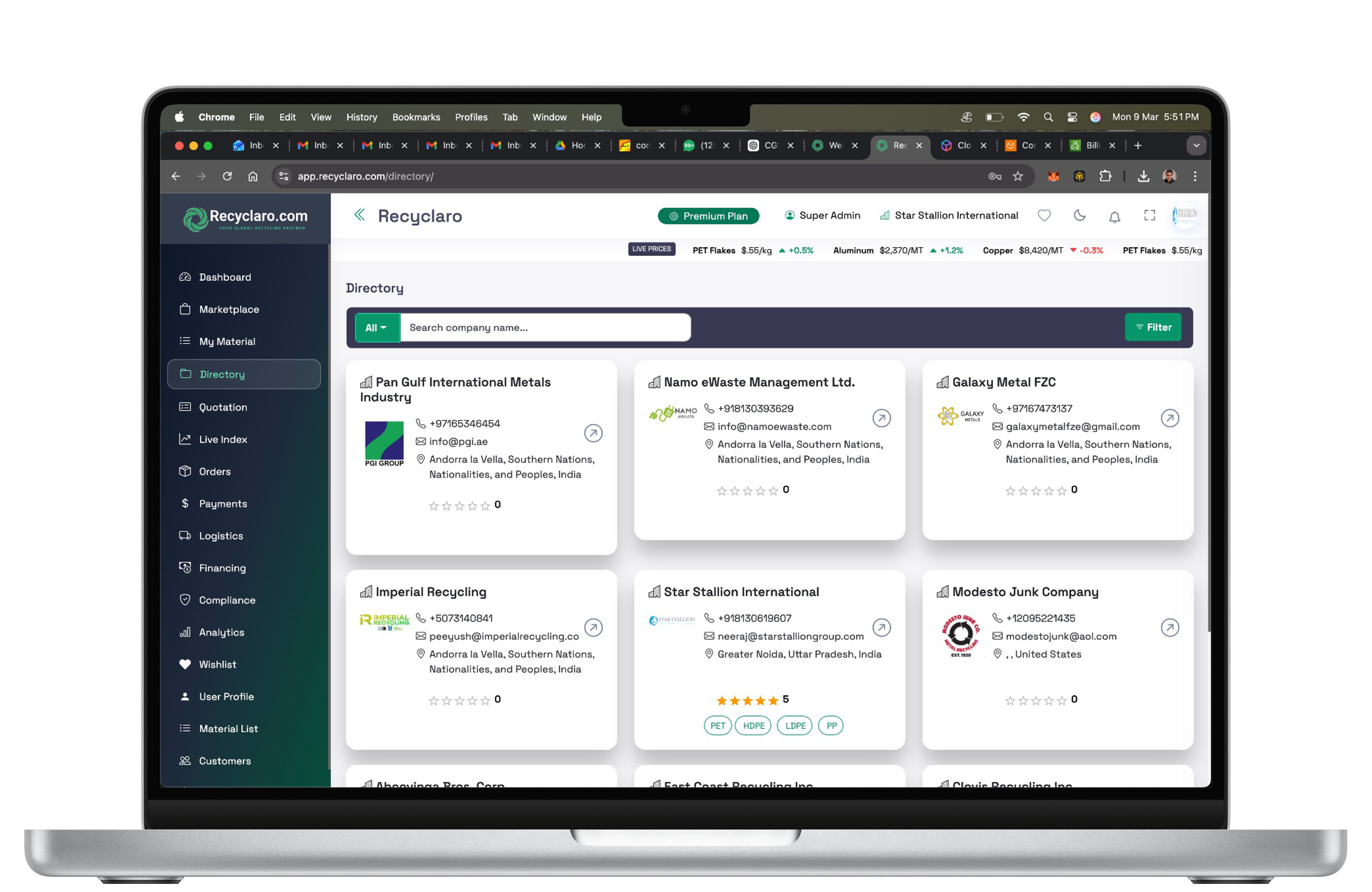Recyclaro Directory on Desktop